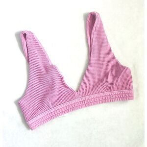 NWOT bubblegum pink waffle knit bralette cotton/poly blend